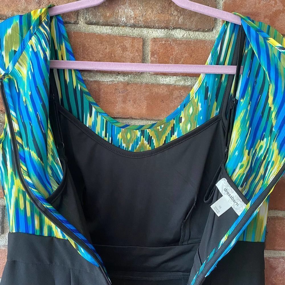 Dress Barn Printed Tank Pencil Skirt Dress Blue, Green, Yellow, Black Size 10 - Picture 12 of 14